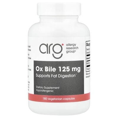 Ox Bile, 125 mg, 180 Vegetarian Capsules