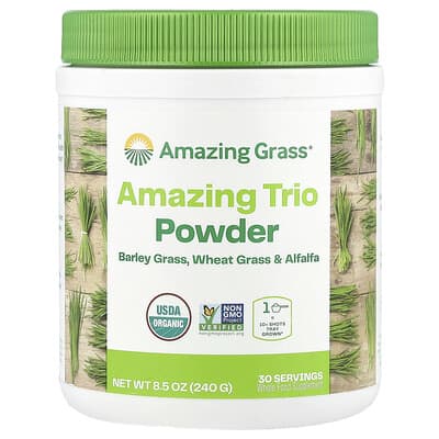 Amazing Trio Powder, Barley Grass, Wheat Grass & Alfalfa, 8.5 oz (240 g)