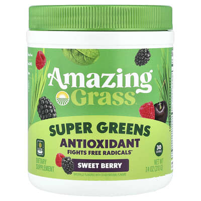 Super Greens Antioxidant, Sweet Berry, 7.4 oz (210 g)