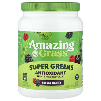 Super Greens, Antioxidant, Sweet Berry, 1.54 lb (700 g)