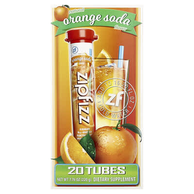 Energy Drink Mix, Orange Soda, 20 Tubes, 0.39 oz (11 g) Each