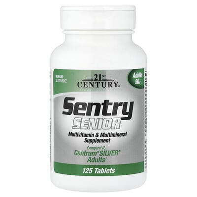 Sentry Senior, Multivitamin & Multimineral Supplement, Adults 50+, 125 Tablets