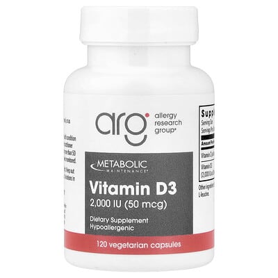 Витамин D-3 Metabolic Maintenance, 120 Vegetarian Capsules