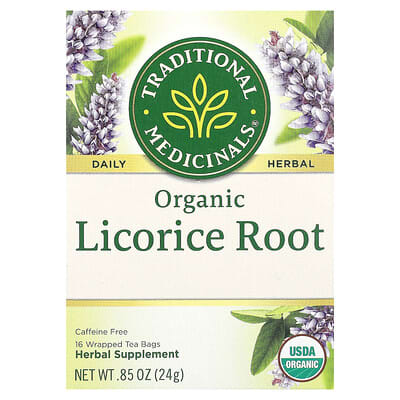 Organic Licorice Root, Caffeine Free, 16 Wrapped Tea Bags,  0.85 oz (24 g)