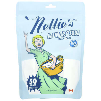 Nellie's Сода для стирки, Fragrance Free, 50 Loads, 1.6 lb (726 g)