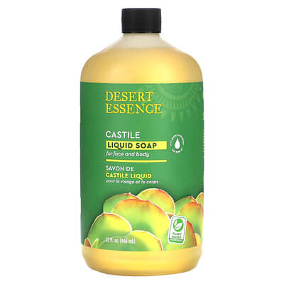 Castile Liquid Soap, For Face and Body, 32 fl oz (946 ml)