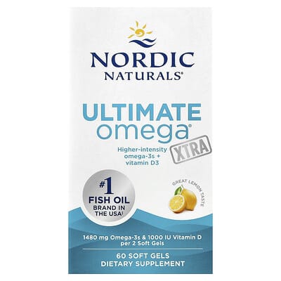 Ultimate Omega® Xtra, лимон, 60 мягких капсул