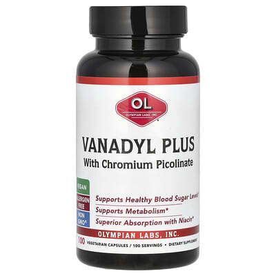 Vanadyl Plus с пиколинатом хрома, 100 вегетарианских капсул