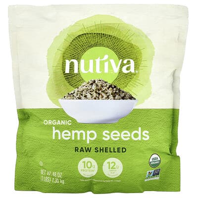 Organic Hemp Seeds, Raw Shelled, 3 lbs (1.36 kg)