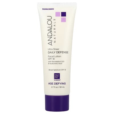 Ultra Sheer Daily Defense Facial Lotion, Age Defying, SPF 18, 2.7 fl oz (80 ml)