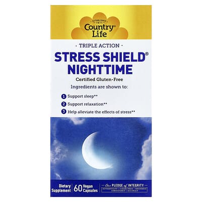 Stress Shield® Nighttime, Triple Action, 60 Vegan Capsules