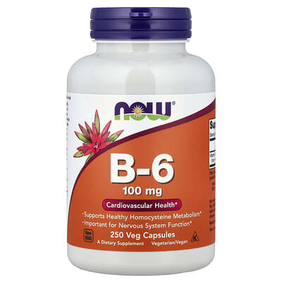 B-6, 100 mg, 250 Veg Capsules