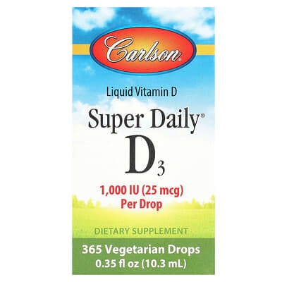 Carlson Super Daily® D3, 25 mcg (1,000 IU), 0.35 fl oz (10.3 ml)