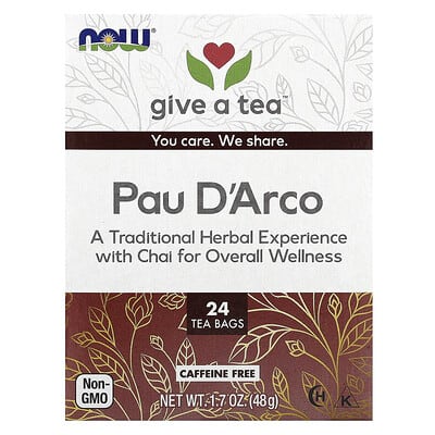 Pau D'Arco Tea, Caffeine Free, 24 Tea Bags, 1.7 oz (48 g)