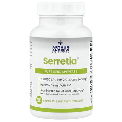 Serretia®, Pure Serrapeptase, 90 Capsules (125,000 SPU per Capsule)