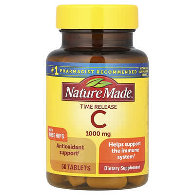 Vitamin C with Rose Hips, Time Release, 1,000 mg, 60 Tablets
