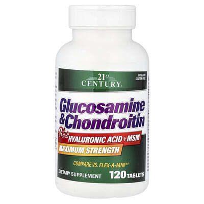 Glucosamine & Chondroitin Plus Hyaluronic Acid + MSM, 120 Tablets
