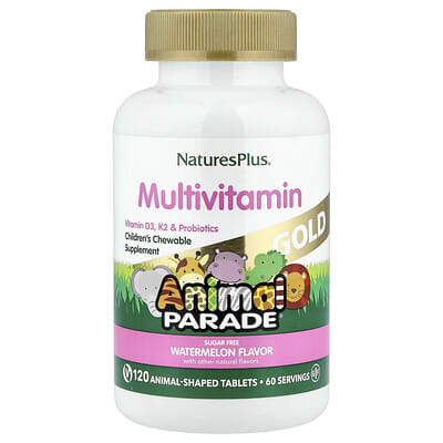 Animal Parade® Gold, Children's Chewable Multivitamin, Watermelon, 120 Animal-Shaped Tablets