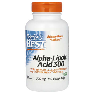 Альфа-липоевая кислота 300, 300 mg, 180 вегетарианских капсул