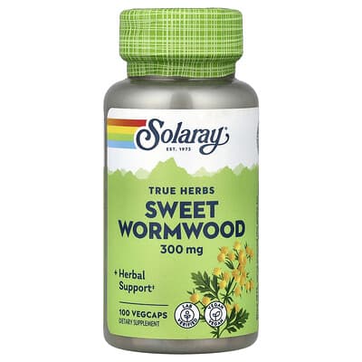 Solaray True Herbs, полынь сладкая, 300 mg, 100 вегетарианских капсул
