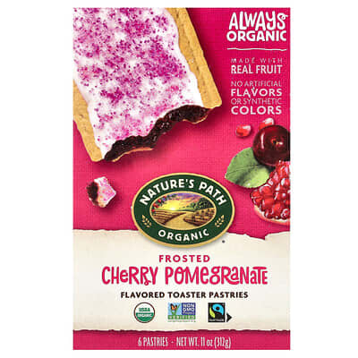 Organic Toaster Pastries, Frosted Cherry Pomegranate, 6 Pastries, 11 oz (312 g)