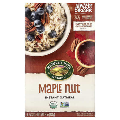 Organic Instant Oatmeal, Maple Nut, 8 Packets, 14 oz (400 g)
