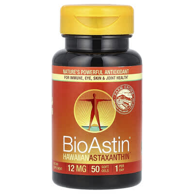 BioAstin®, гавайский астаксантин, 12 mg, 50 мягких капсул