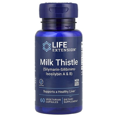 Life Extension Молодой чертополох, 60 вегетарианских капсул (750 mg на капсулу)