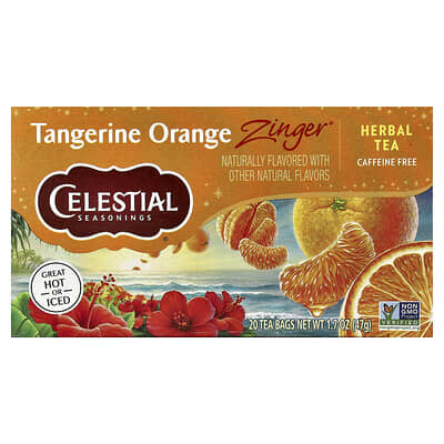 Herbal Tea, Tangerine Orange Zinger®, Caffeine Free, 20 Tea Bags, 1.7 oz (47 g)