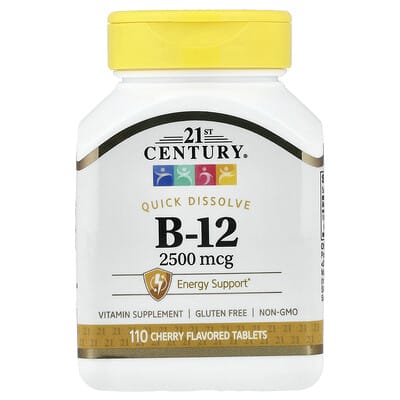 Витамин B-12, вишневый, 2,500 mcg, 110 таблеток