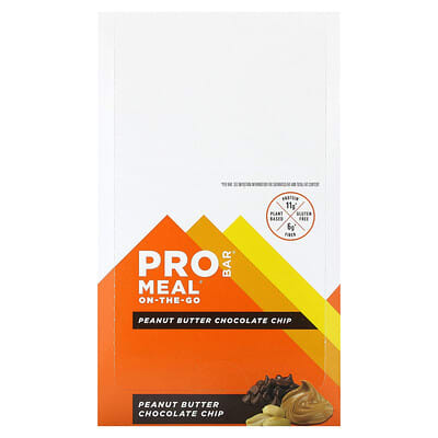 Meal® On-The-Go, Peanut Butter Chocolate Chip, 12 Bars, 3 oz (85 g) Each