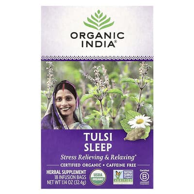 Tulsi Sleep Tea, Caffeine Free, 18 Infusion Bags, 1.14 oz (32.4 g)