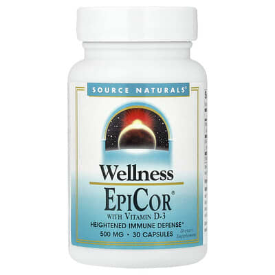 Wellness, EpiCor® With Vitamin D-3, 30 Capsules