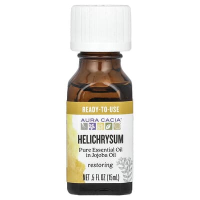 Pure Essential Oil in Jojoba Oil, Helichrysum, 0.5 fl oz (15 ml)