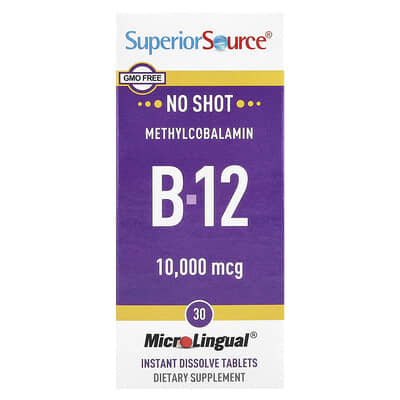 Метилкобаламин B-12, 10,000 мкг, 30 быстрорастворимых таблеток MicroLingual®