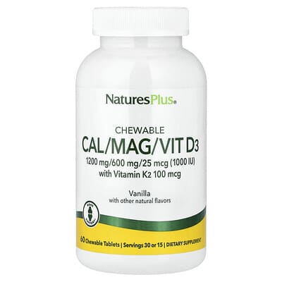Chewable Cal/Mag/Vit D3 with Vitamin K2, Vanilla, 60 Chewable Tablets