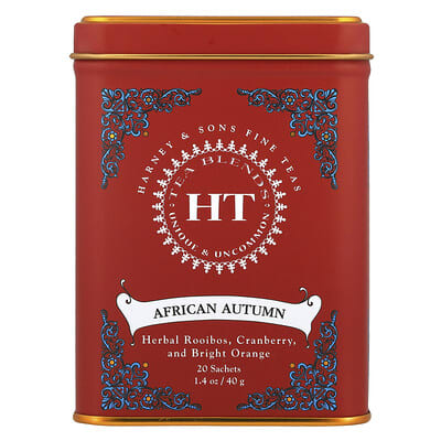 HT Tea Blends, African Autumn, Caffeine-Free, 20 Sachets, 1.4 oz (40 g)