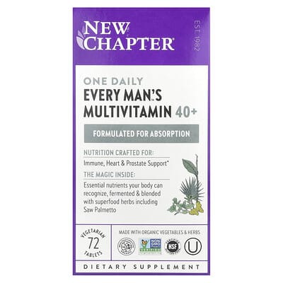 Every Man's One Daily 40+ Мультивитамины, 72 вегетарианских таблетки