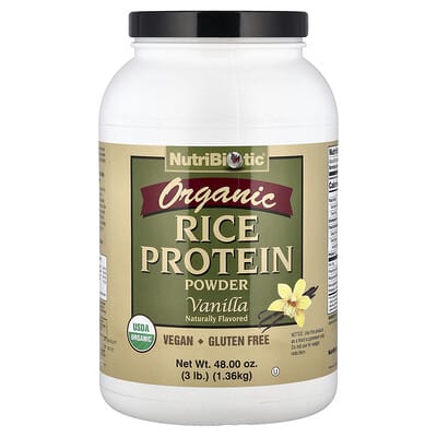 NutriBiotic органический протеин риса, ваниль, 3 lb (1.36 kg)