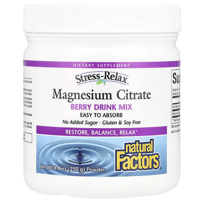 Stress-Relax®, Magnesium Citrate Powder, Berry Drink Mix, 8.8 oz (250 g)