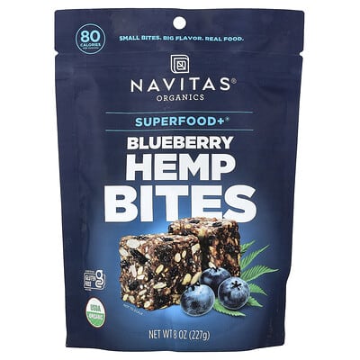 Superfood+®, закуски Hemp Bites, Blueberry, 227 g