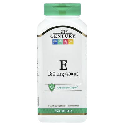 Витамин E, 180 mg (400 IU), 250 мягких капсул