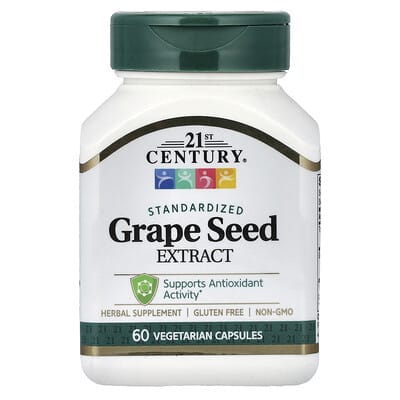 Grape Seed Extract, Standardized, 60 Vegetarian Capsules (50 mg per Capsule)