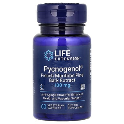 Pycnogenol®, French Maritime Pine Bark Extract, 100 mg, 60 Vegetarian Capsules