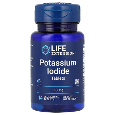 Potassium Iodide, 130 mg, 14 растительных таблеток