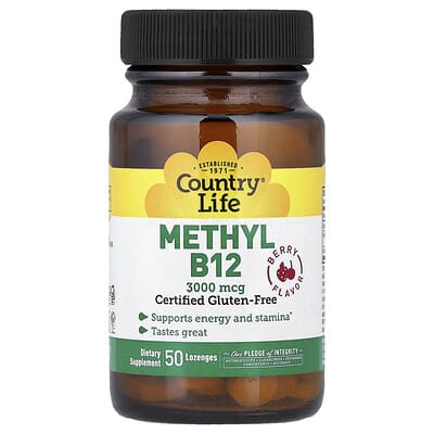 Country Life Methyl B12, Berry, 50 пастилок