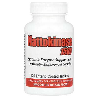 Nattokinase 1500, Systemic Enzyme Supplement, 120 Enteric Coated Tablets
