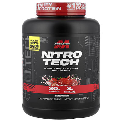 Nitro-Tech™ Whey Protein, Strawberry, 4 lbs (1.81 kg)