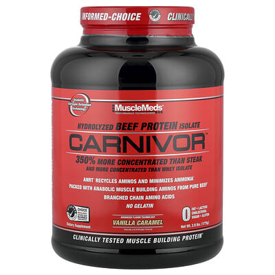 Carnivor™ Гидролизованный изолят говяжьего белка, Vanilla Caramel, 3.9 lbs (1,775 g)