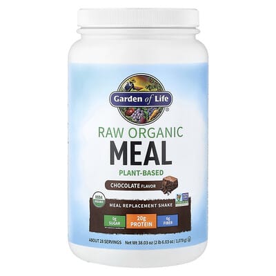RAW Organic Meal Replacement Shake, Chocolate, 38.03 oz (1,078 g)